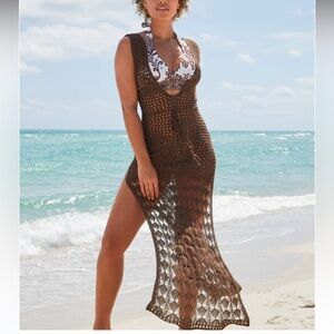 NWOT. VENUS Crochet Maxi Cover-Up Dress